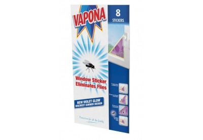 Vapona Window Sticker - NEW Discreet Corner Design (8 stickers)